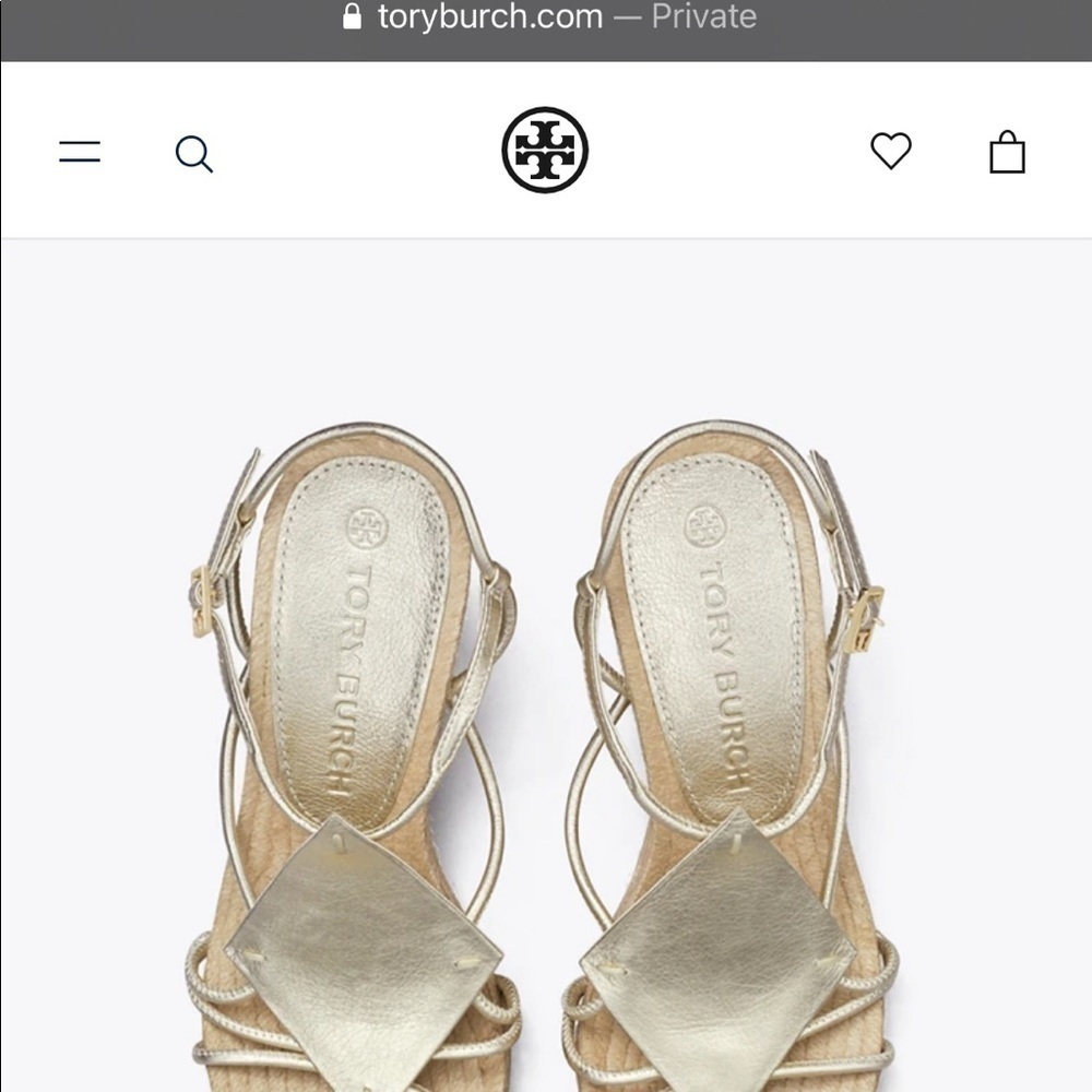 Tory Burch Diamond Patch Espadrille Wedge Shoes - Picture 4 of 10